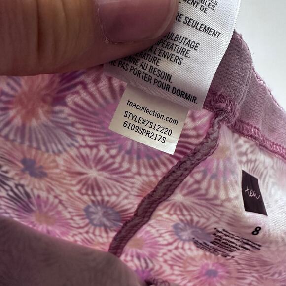 Tea Collection Purple Floral Leggings - Size 8 - Picture 5 of 5